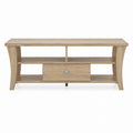 Wood TV Stand with Drawer and Open Shelves
