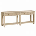 Wood Console Table with Drawers and Shelf Beige 152cm