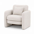 Polyester Fabric Beige Armchair with Cushion 83cm x 86cm x 85cm