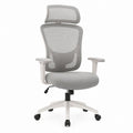 Ergonomic Mesh Office Chair with Adjustable Headrest and Armrest, Light Gray