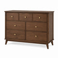 Solid Wood and MDF Dresser with 7 Drawers in Brown