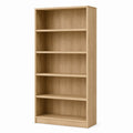 Engineered Wood Bookcase Oak Finish 5-Shelf 180cm Height