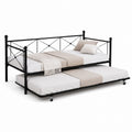 Black Metal Twin Daybed with Trundle