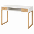 White Desk with Oak Legs and Drawers 120cm