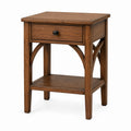 Oak Wood Nightstand with Drawer and Shelf 60x40x70cm