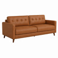 Brown PU Leather Sofa 220cm